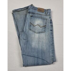 Men's Wrangler Straight Fit Flex Blue Jeans Size 33/32